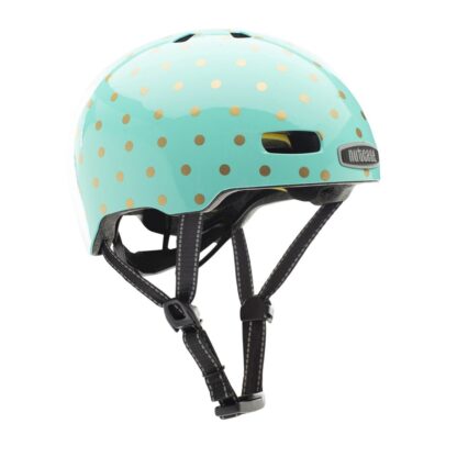 Nutcase Helm Little Nutty MIPS BLAUW GROEN 52-56CM Sock Hop Gloss