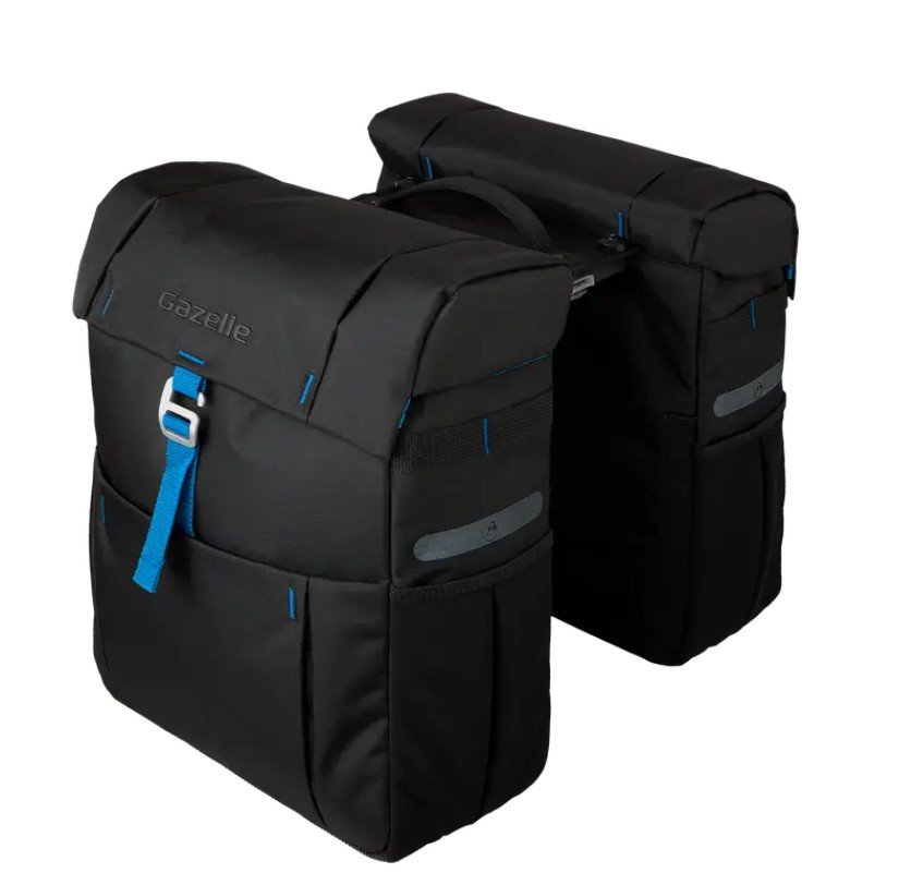 Unknown GAZELLE DOUBLE PANNIER MIK BLACK/GREEN